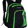 Школьный рюкзак Rise М-254 черный с зеленым